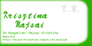 krisztina majsai business card